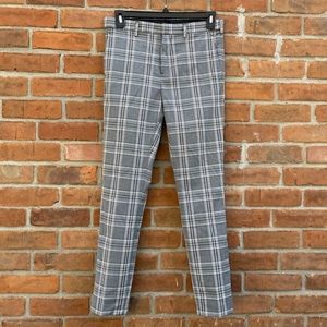 H&M Plaid Slim Fit Coupe Moulante Pants